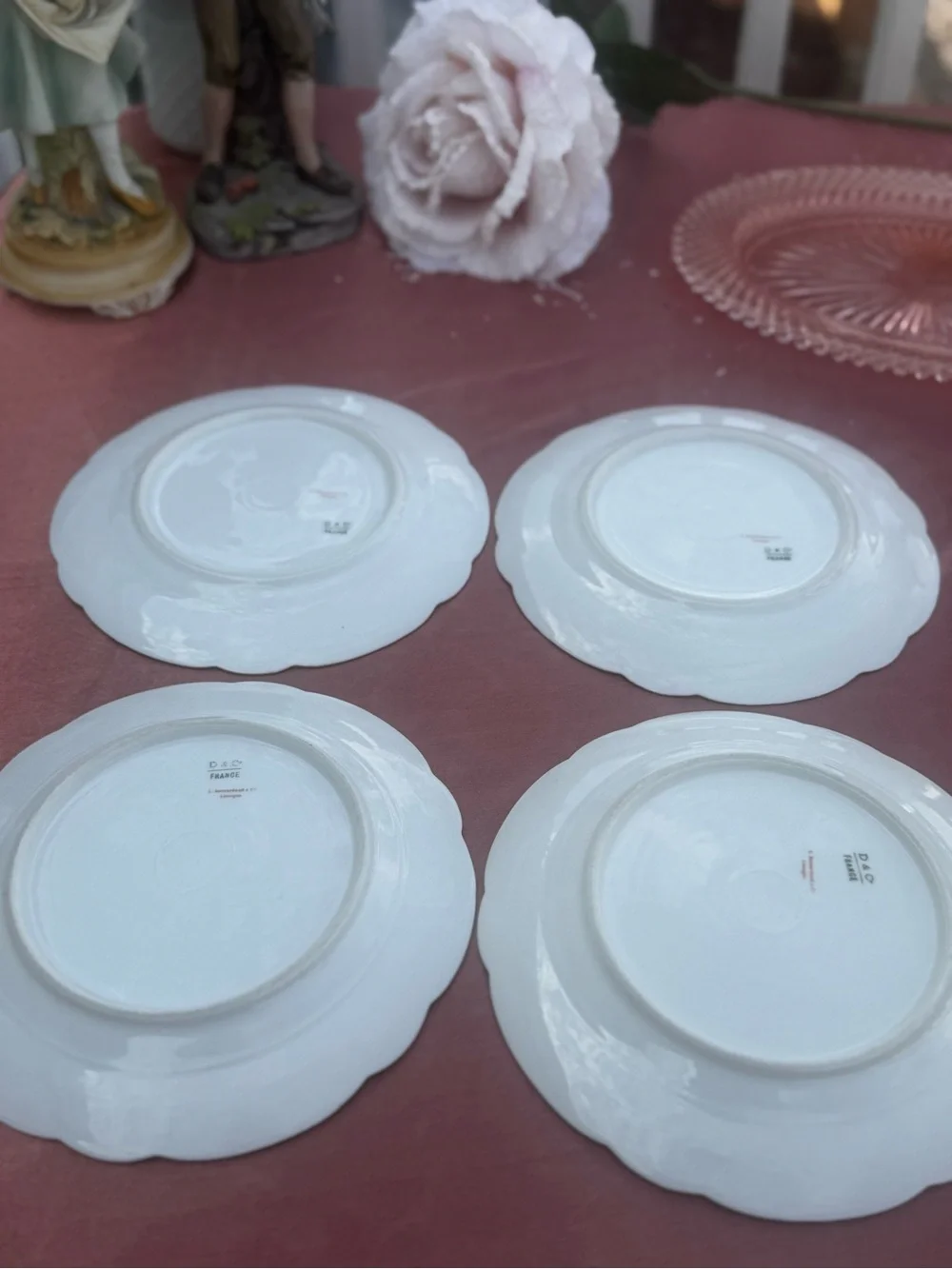 1890s Antique Limoges Bernardaud Gold Encrusted Salad Plates - Set of 4